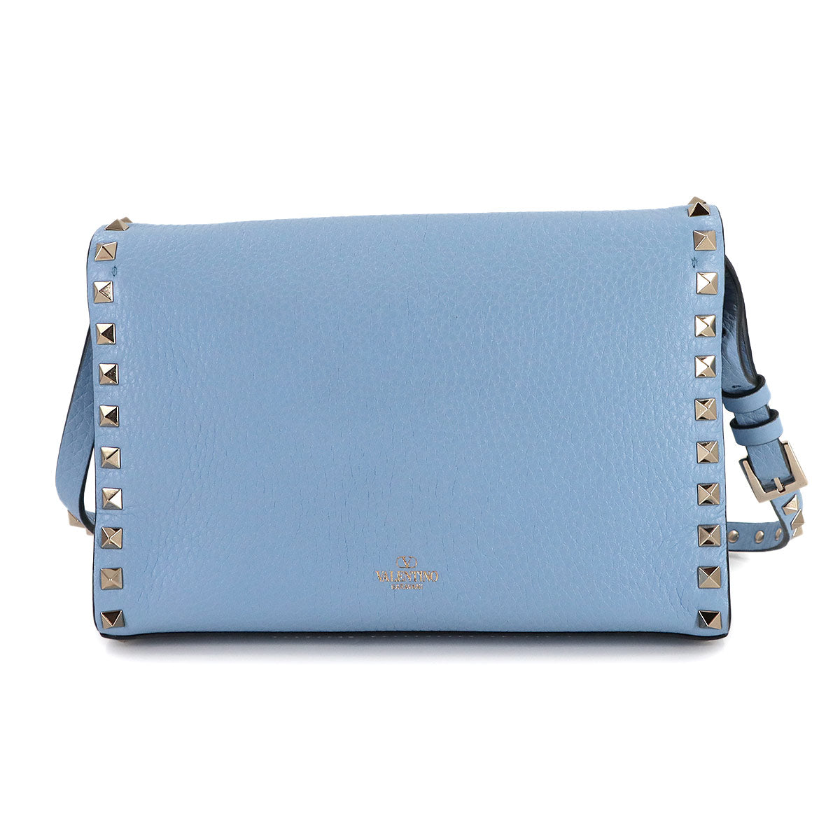 Rockstuds Small Shoulder Bag Leather Blue Purse