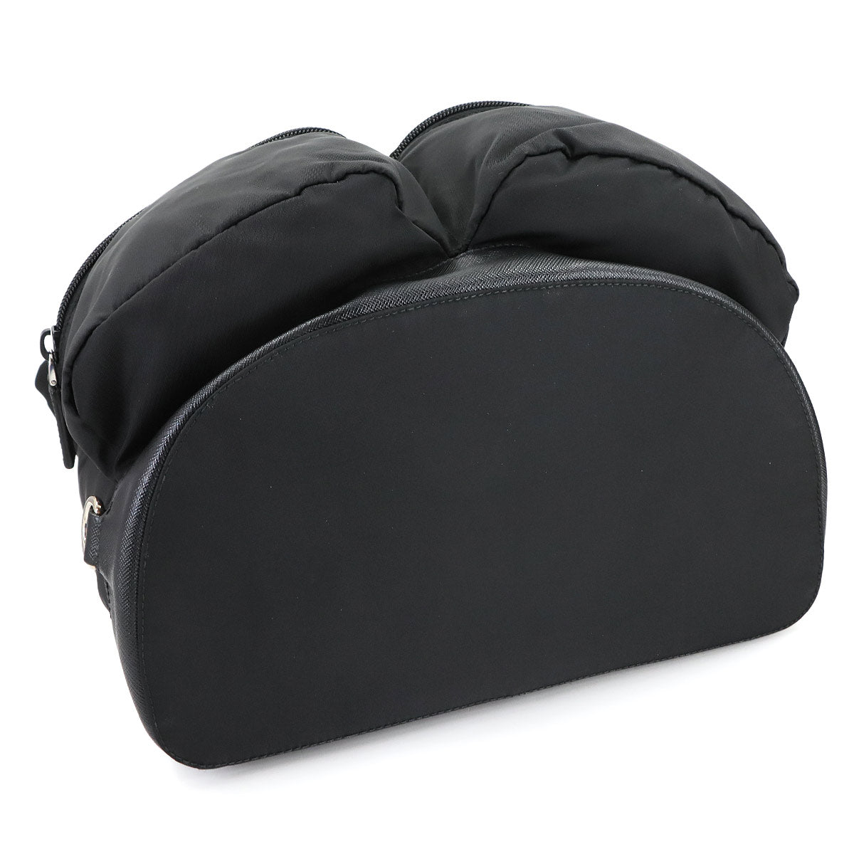 Backpack Nylon Saffiano leather Black V164 Purse