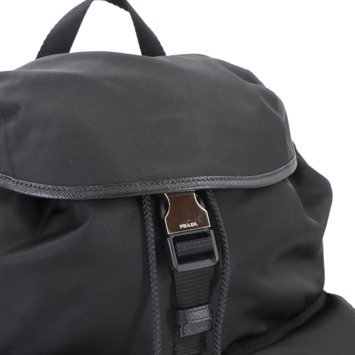 Backpack Nylon Saffiano leather Black V164 Purse