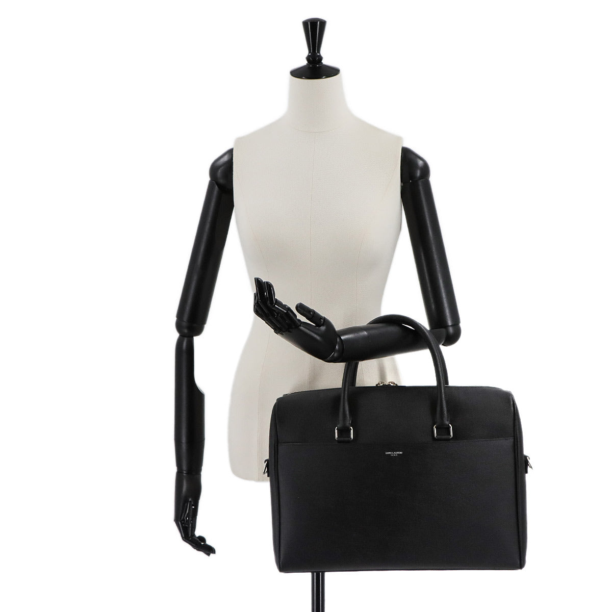 Duffle Briefcase Business Bag Leather Black 625449