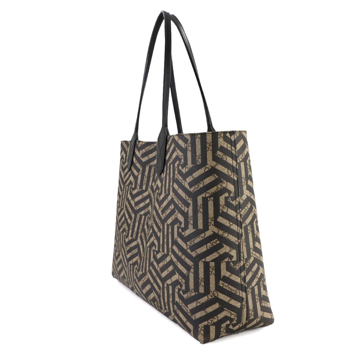 GG Caleido Tote Bag PVC Leather Beige Black 368568 Purse