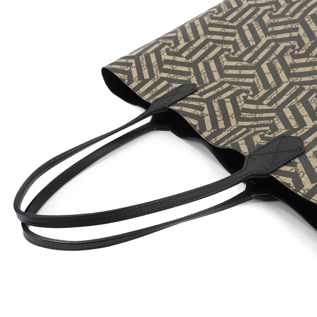 GG Caleido Tote Bag PVC Leather Beige Black 368568 Purse