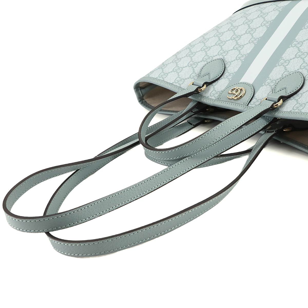 Ophidia Medium Tote Shoulder Bag GG Supreme Leather Blue 765043