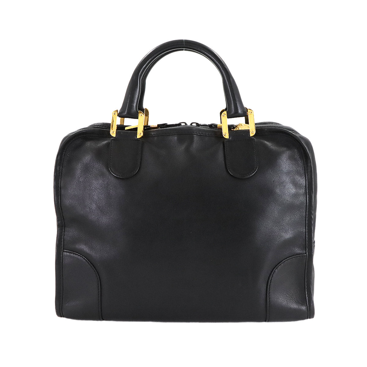 Amazona 32 Hand Bag Leather Black Anagram Purse