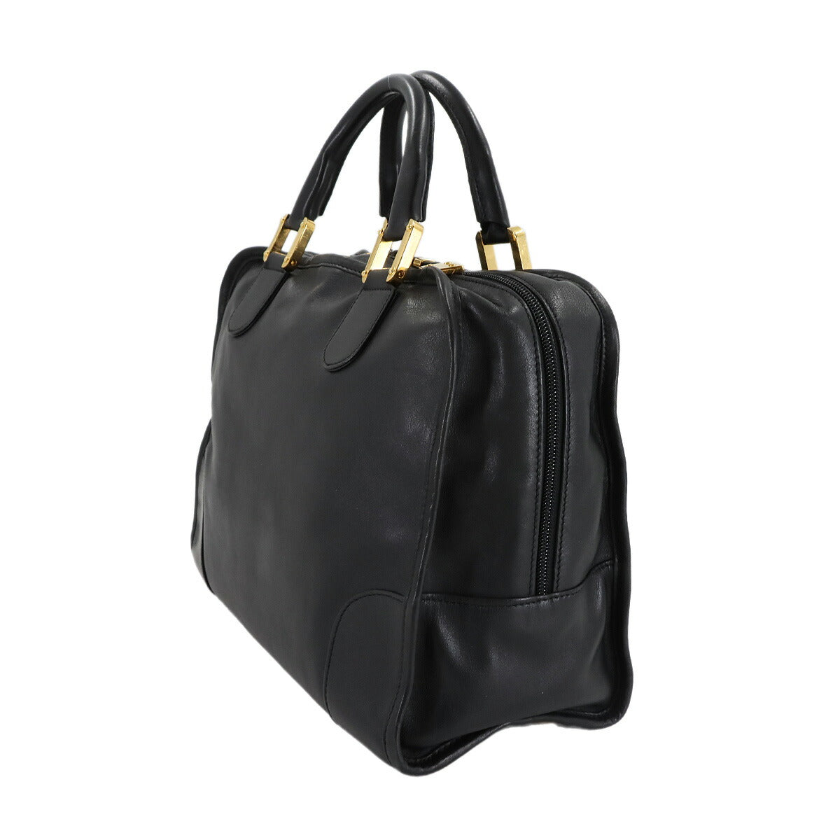 Amazona 32 Hand Bag Leather Black Anagram Purse