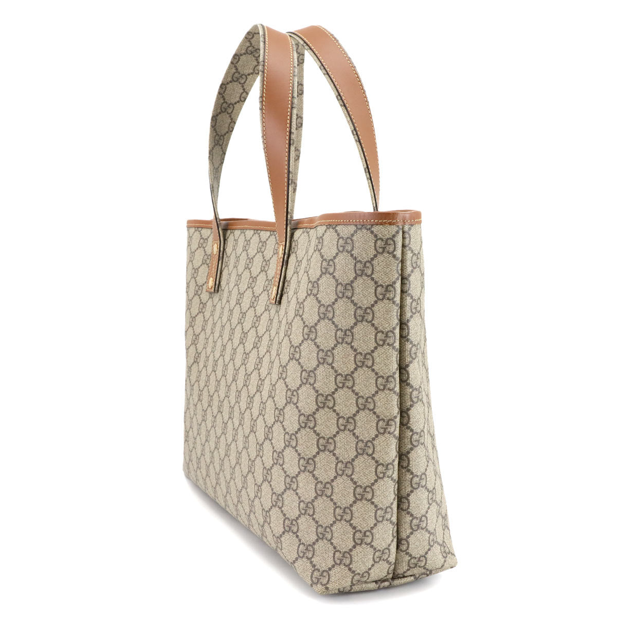 GG Supreme Tote Bag PVC Leather Beige Brown 211134 Purse