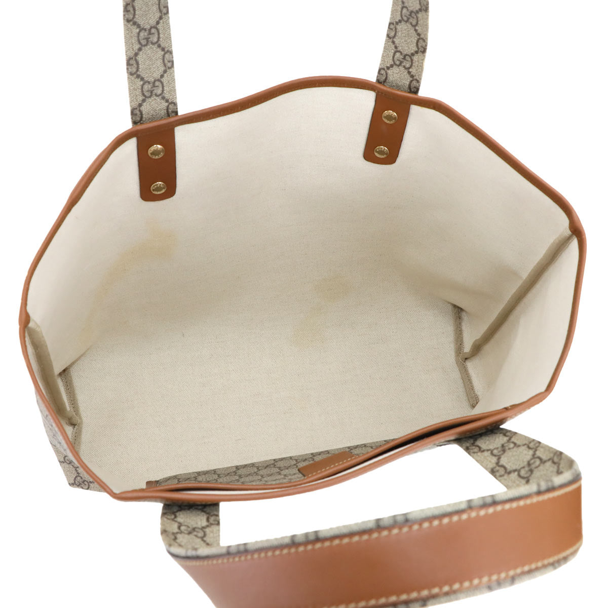 GG Supreme Tote Bag PVC Leather Beige Brown 211134 Purse