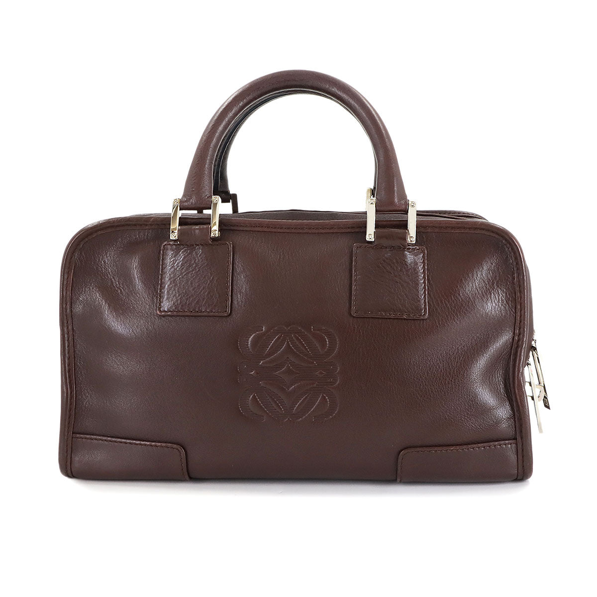 Amazona 28 Hand Bag Leather Brown Anagram Purse