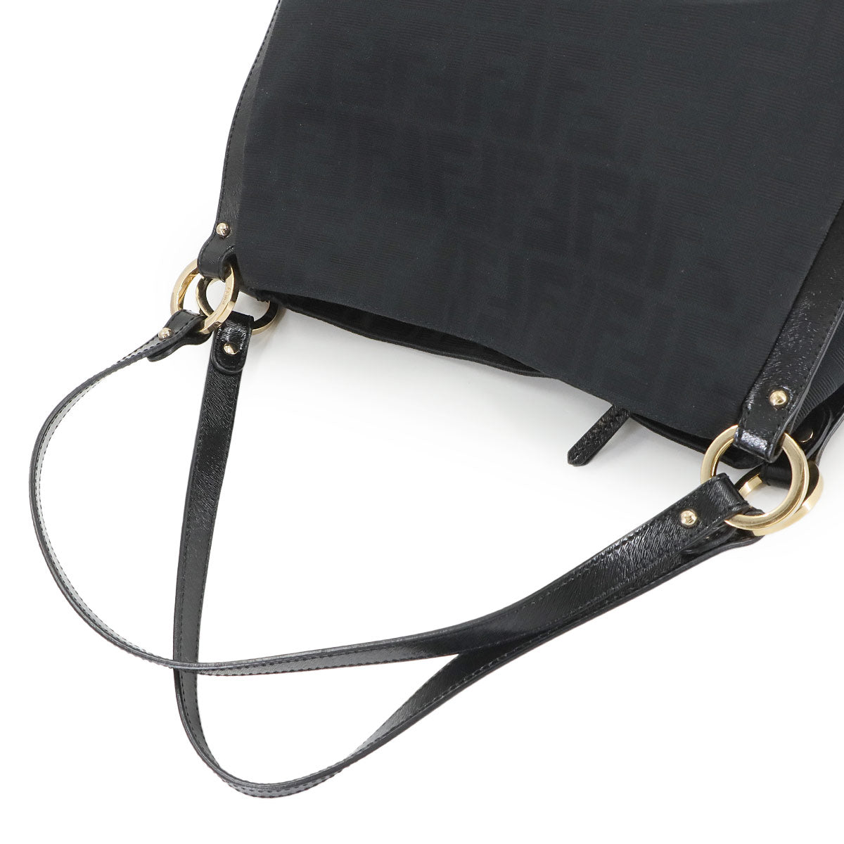 Zucca Shoulder Bag Canvas Leather Black 8BR652