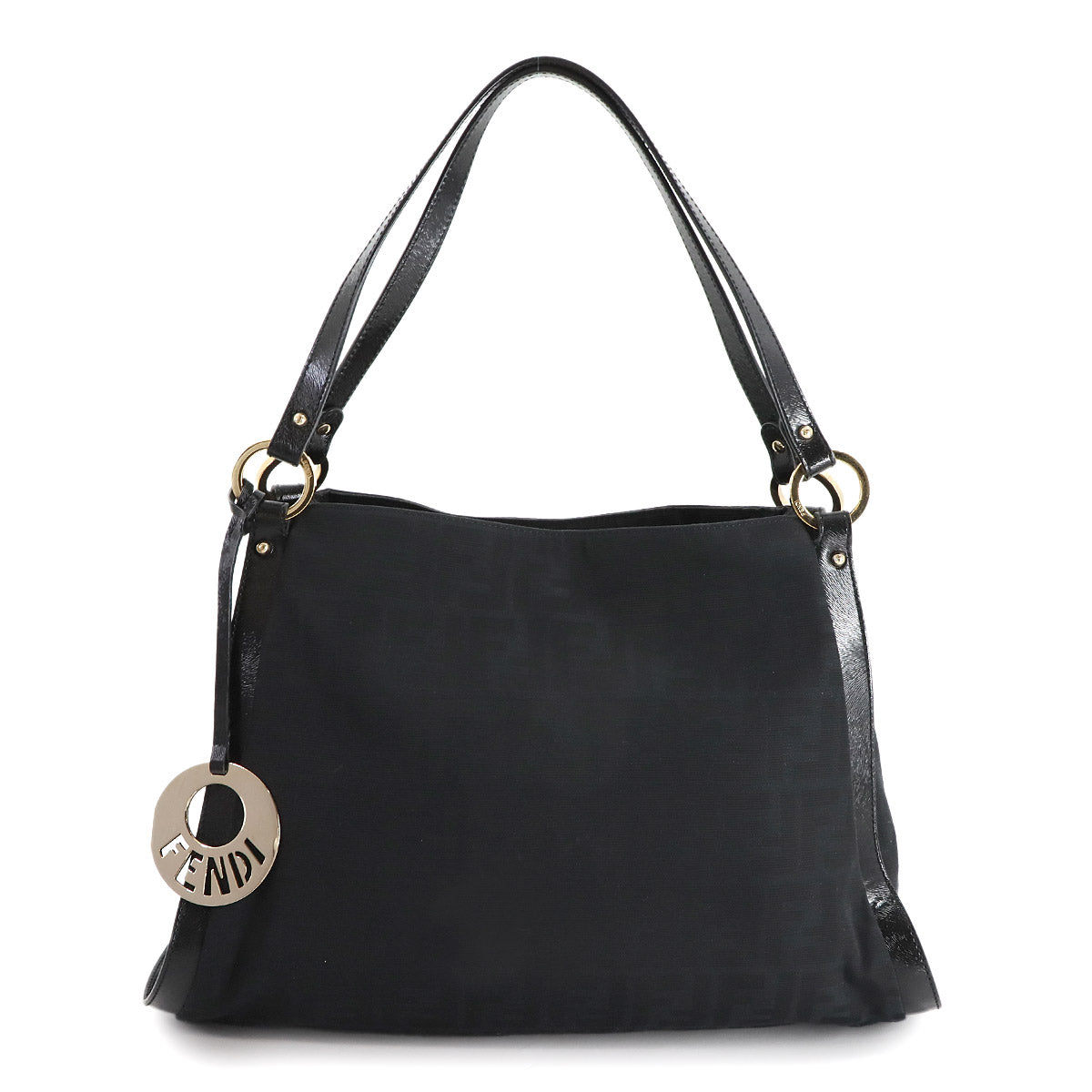 Zucca Shoulder Bag Canvas Leather Black 8BR652