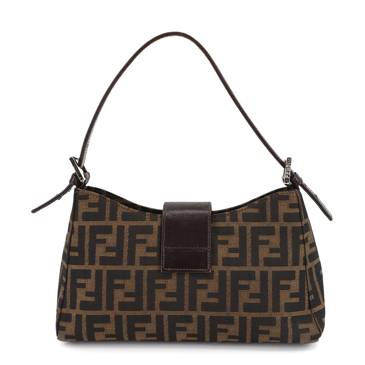 Zucca Shoulder Bag Canvas Leather Brown 16115 Purse