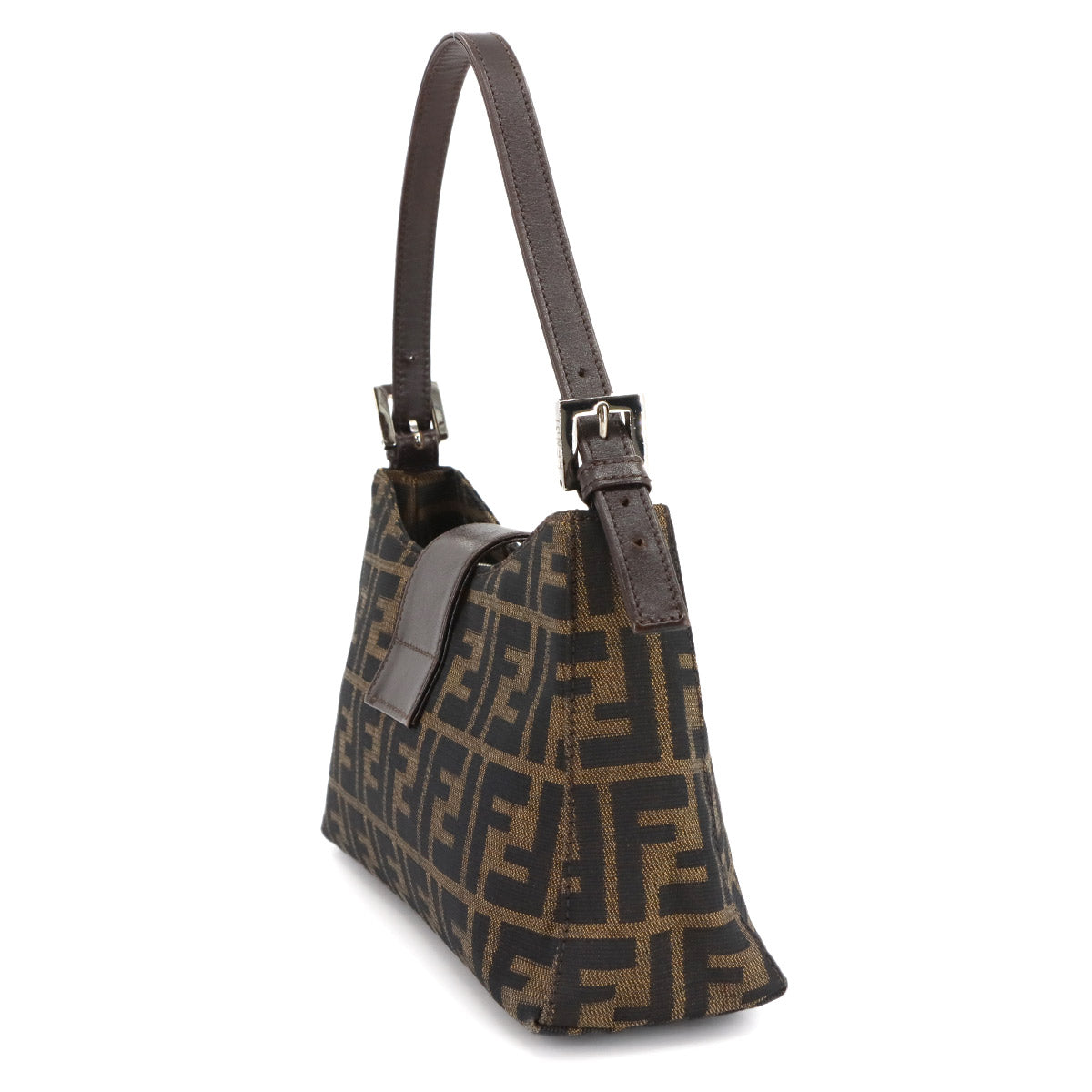 Zucca Shoulder Bag Canvas Leather Brown 16115 Purse