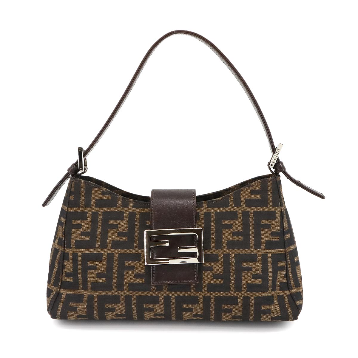 Zucca Shoulder Bag Canvas Leather Brown 16115 Purse