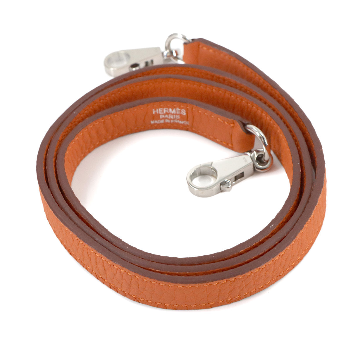 Shoulder Strap Taurillon clemence Leather Orange