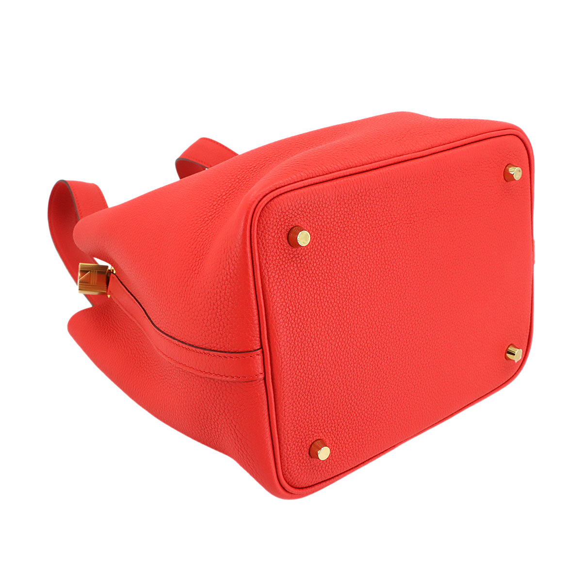 Picotin Lock MM Hand Bag Taurillon Mourice Rouge coeur Purse