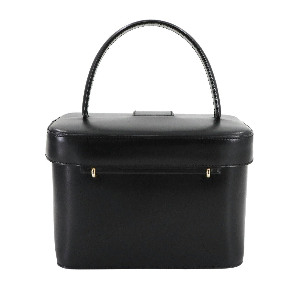 Star Ball Vanity Hand Bag Leather Black Vintage Purse