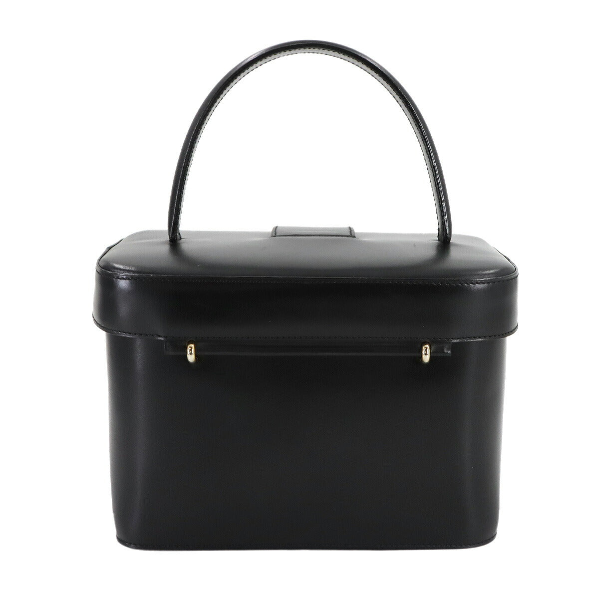 Star Ball Vanity Hand Bag Leather Black Vintage Purse