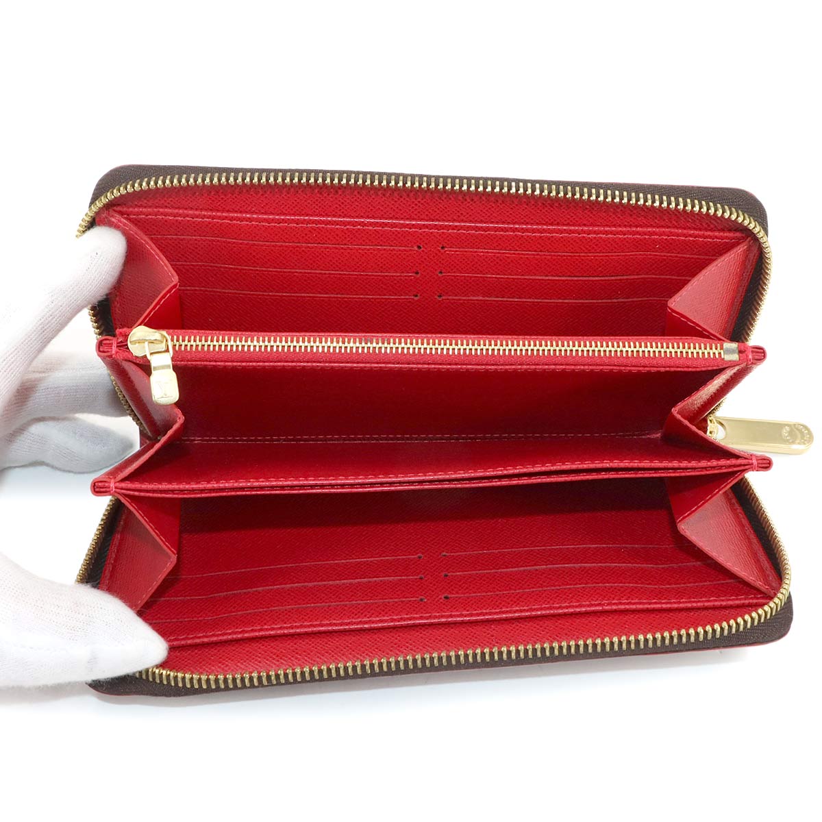 Damier Studs Zippy Wallet Ebene N60122 Purse