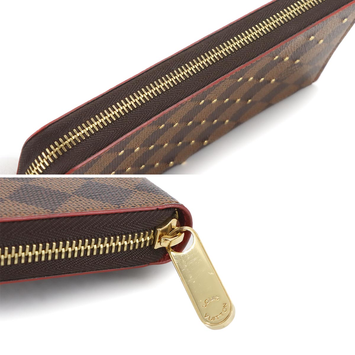 Damier Studs Zippy Wallet Ebene N60122 Purse