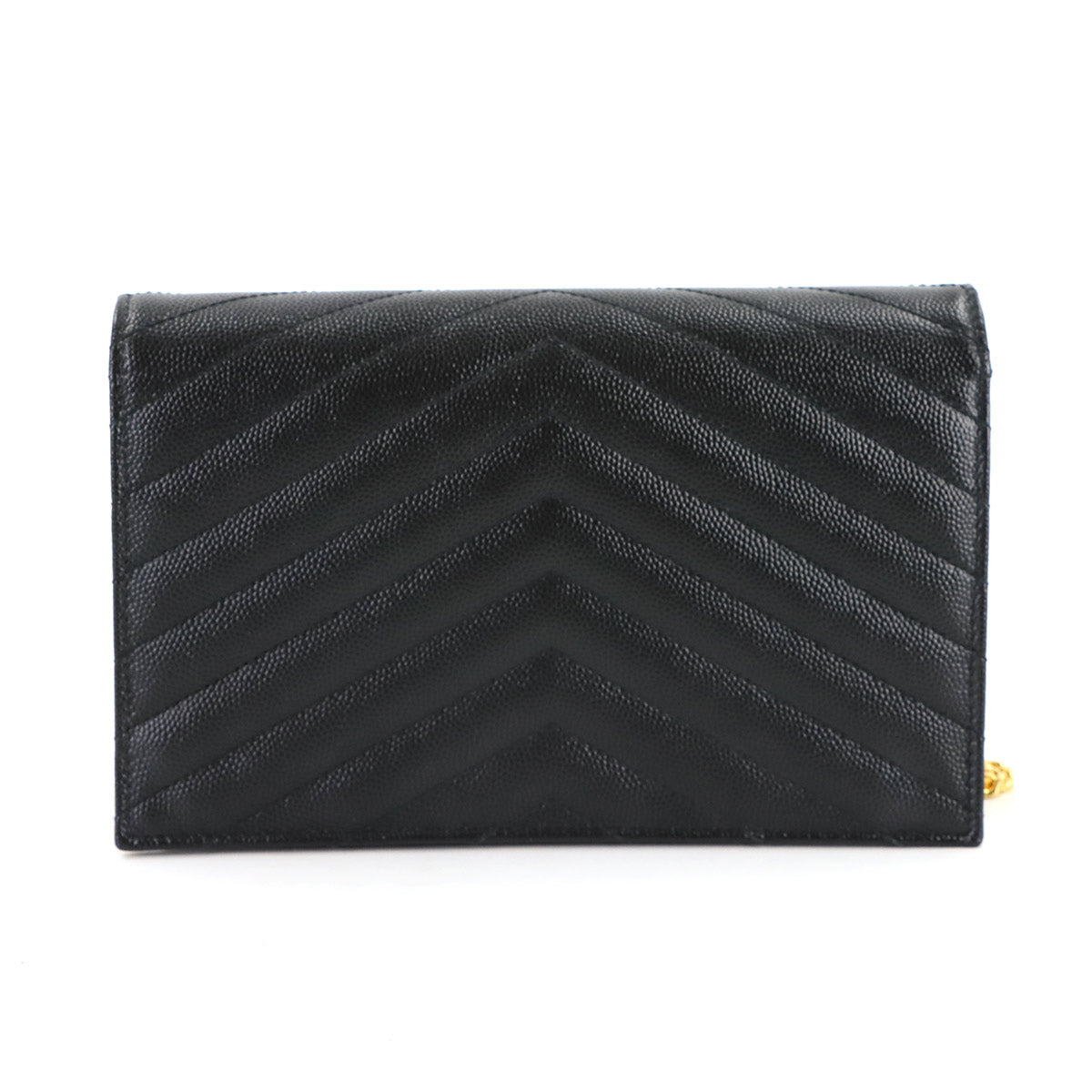 Cassandre Envelope Chain Wallet Leather Black 742920