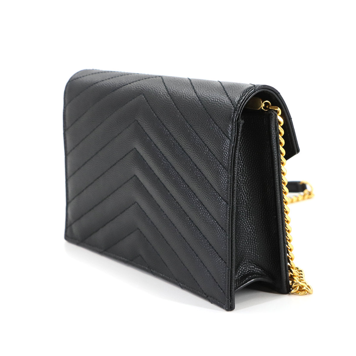 Cassandre Envelope Chain Wallet Leather Black 742920