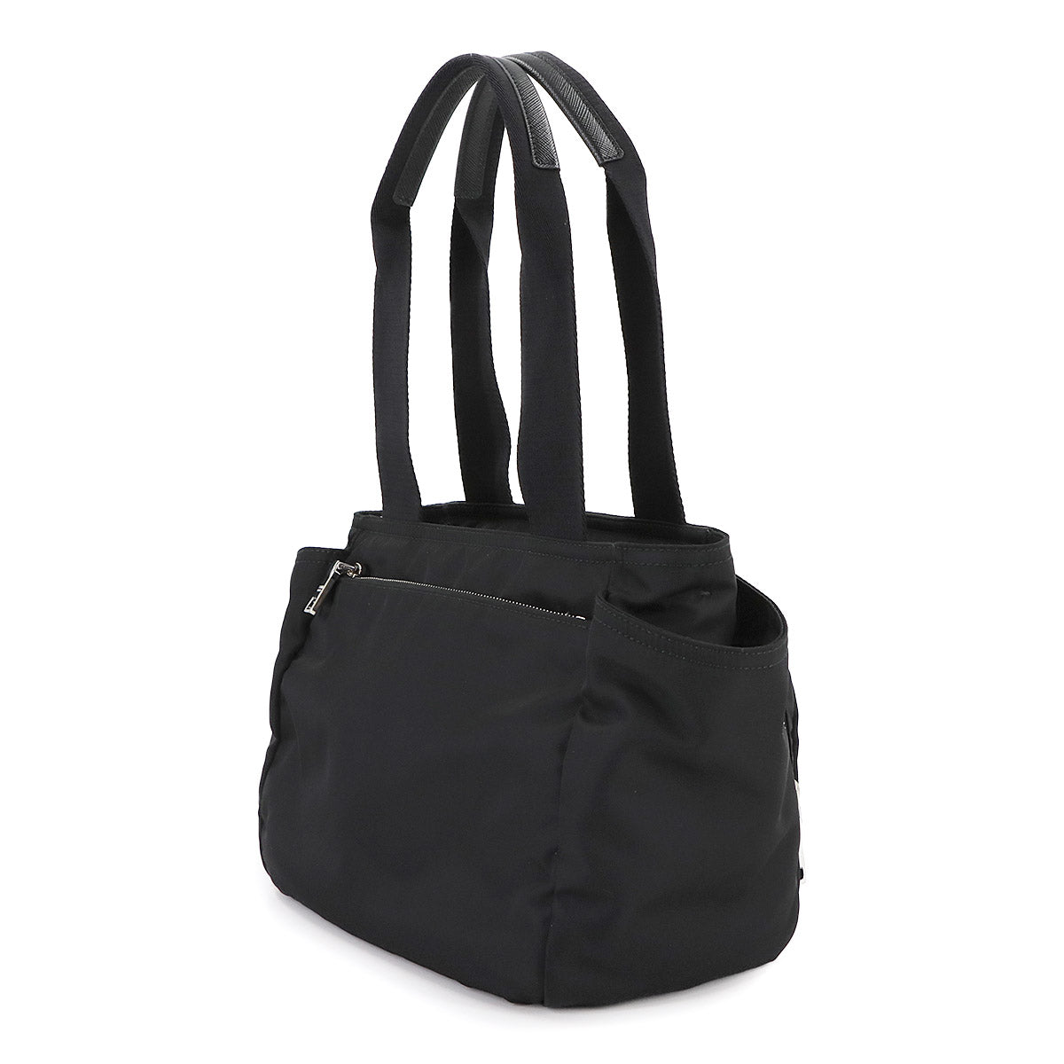 2way Tote Shoulder Bag Nylon Saffiano leather Nero 1BG582 Purse