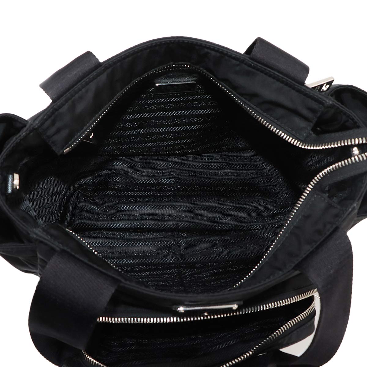 2way Tote Shoulder Bag Nylon Saffiano leather Nero 1BG582 Purse