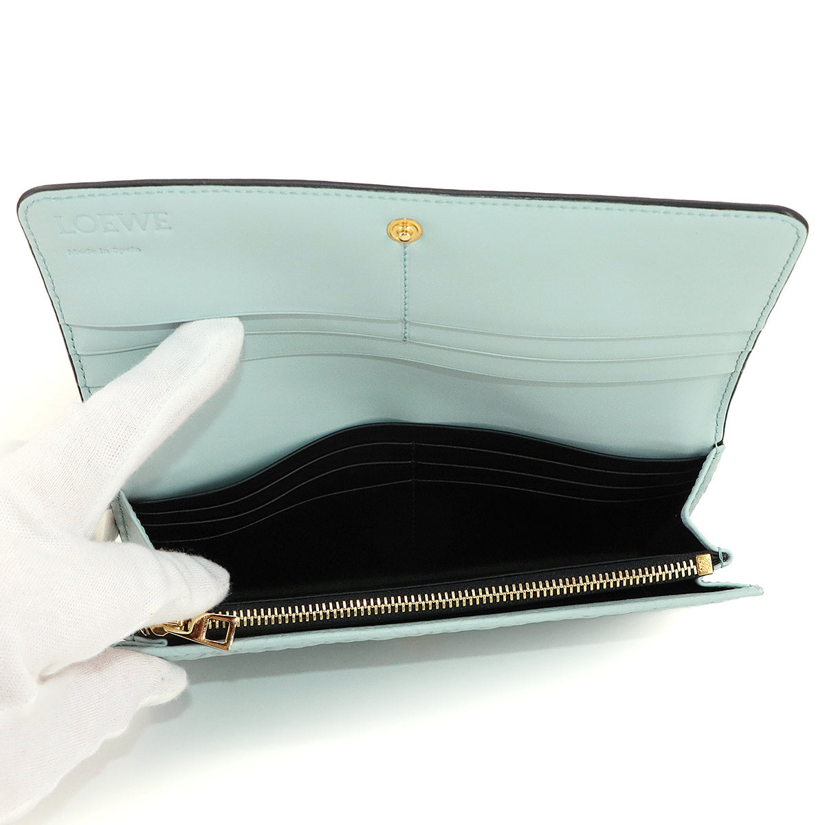 Continental Long Wallet Leather Blue Anagram 107.55.F11 Purse