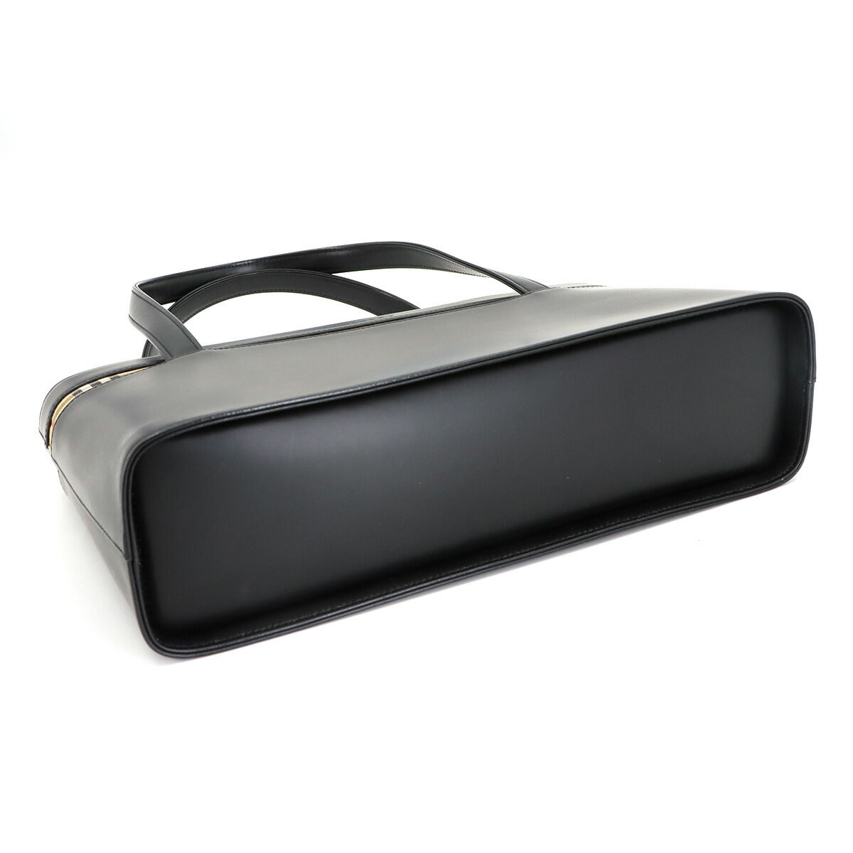 Hand Bag Leather Canvas Black Plaid Purse