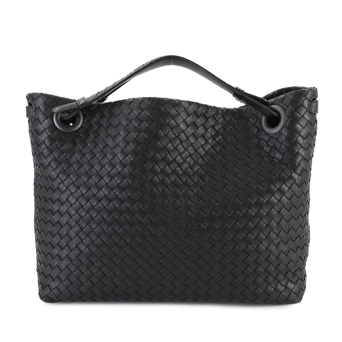 Intrecciato Medium Garda Tote Bag Leather Black 179320