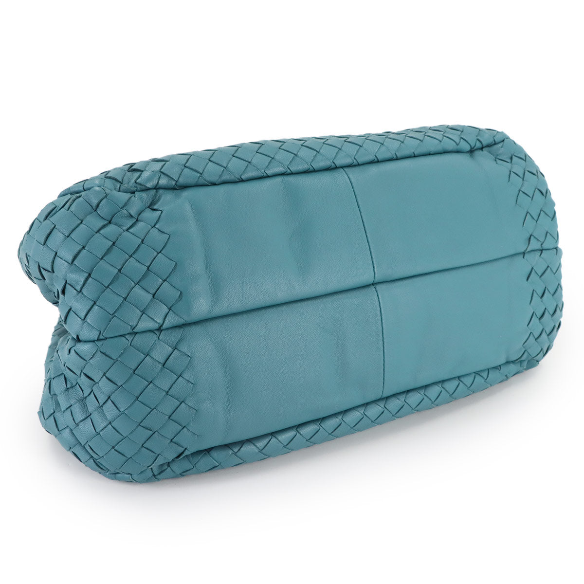 Intrecciato Campana Shoulder Bag Leather Blue