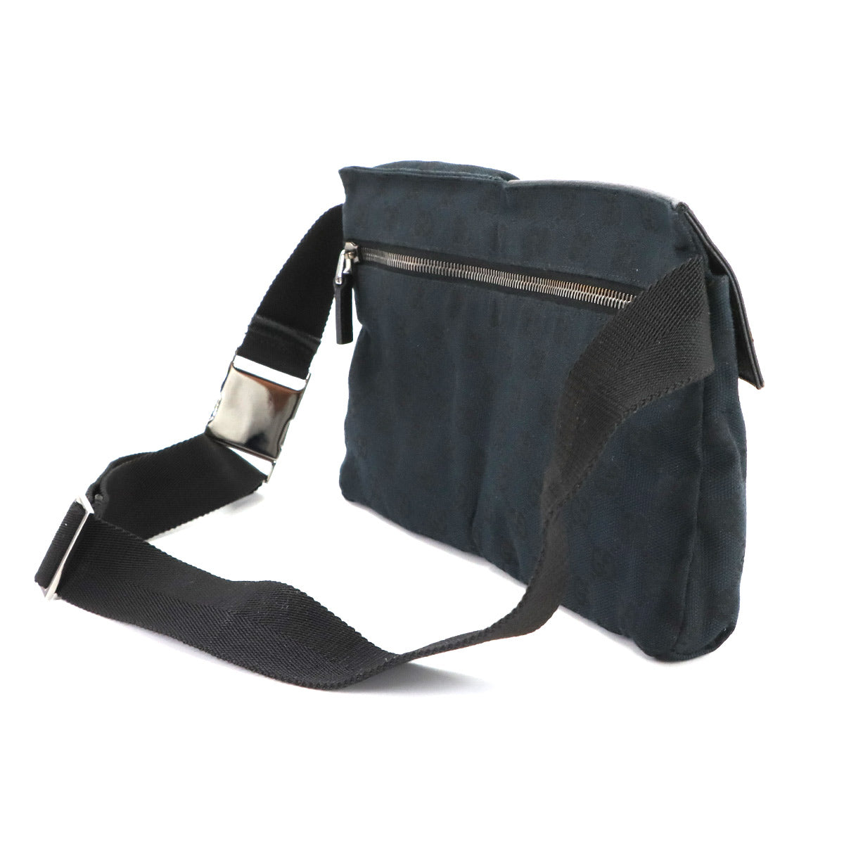 GG Canvas Bum Belt Bag Waist Bag Leather Black 28566 Purse