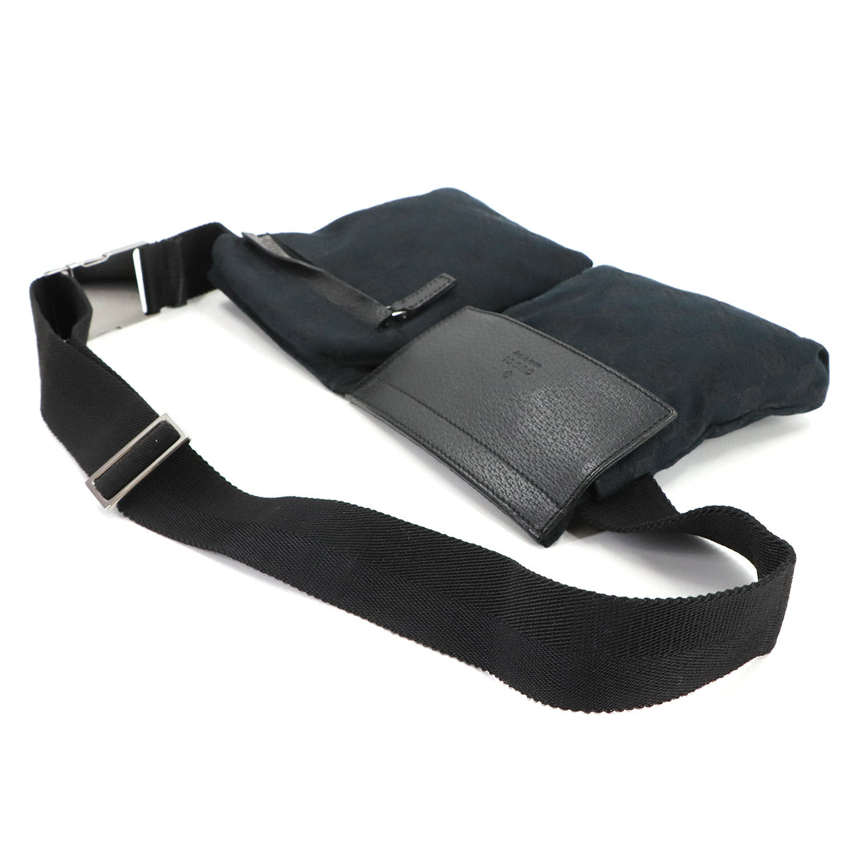 GG Canvas Bum Belt Bag Waist Bag Leather Black 28566 Purse