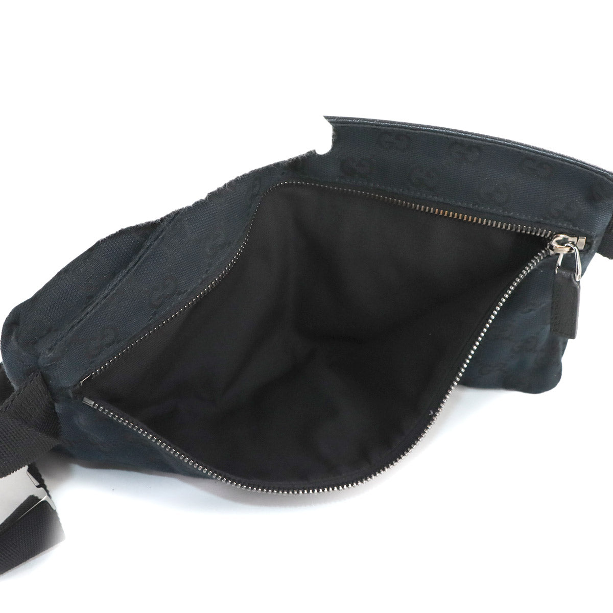 GG Canvas Bum Belt Bag Waist Bag Leather Black 28566 Purse