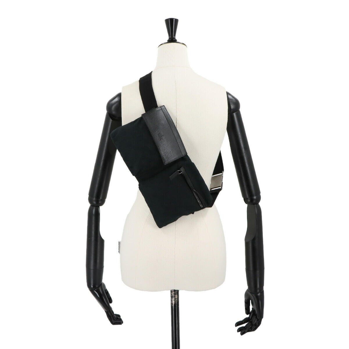 GG Canvas Bum Belt Bag Waist Bag Leather Black 28566 Purse