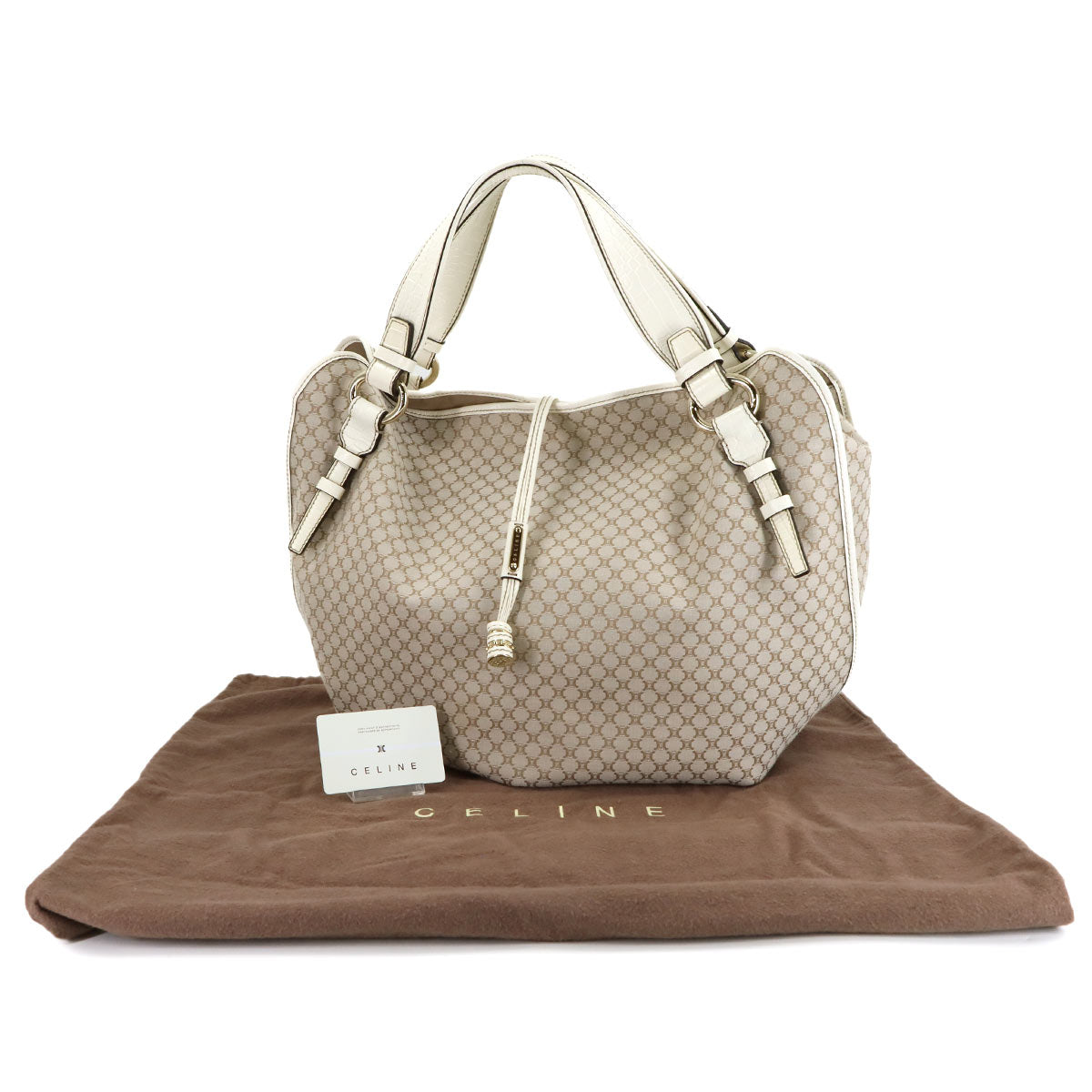 Bittersweet Tote Bag Canvas Leather Beige Purse