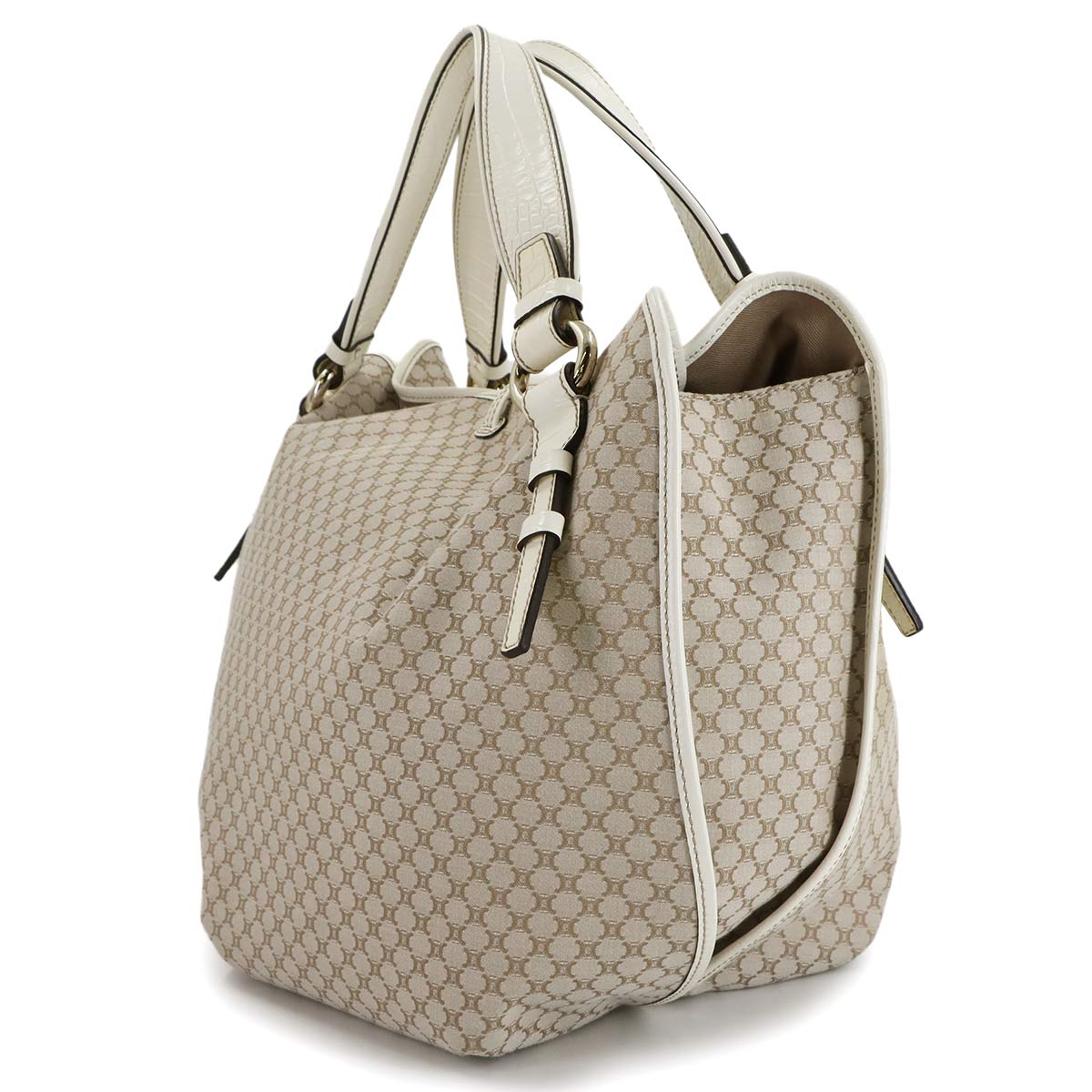 Bittersweet Tote Bag Canvas Leather Beige Purse