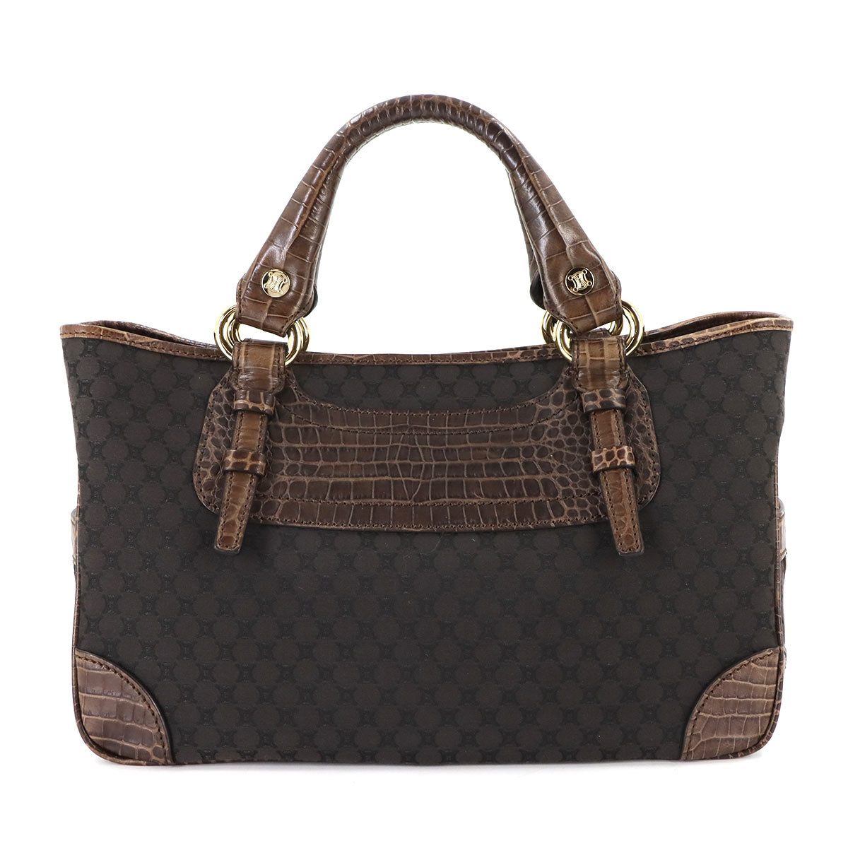 Macadam Boogie Hand Bag Canvas Leather Brown Vintage