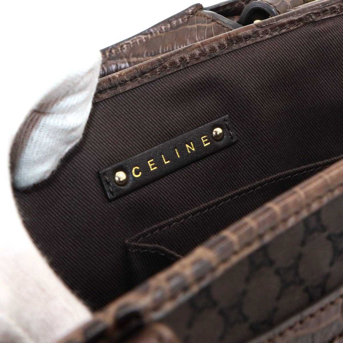 Macadam Boogie Hand Bag Canvas Leather Brown Vintage