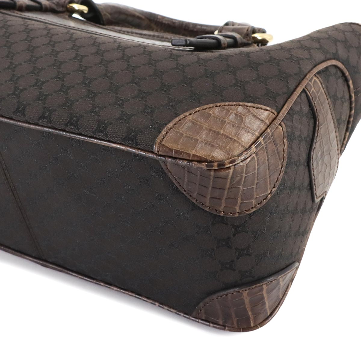 Macadam Boogie Hand Bag Canvas Leather Brown Vintage