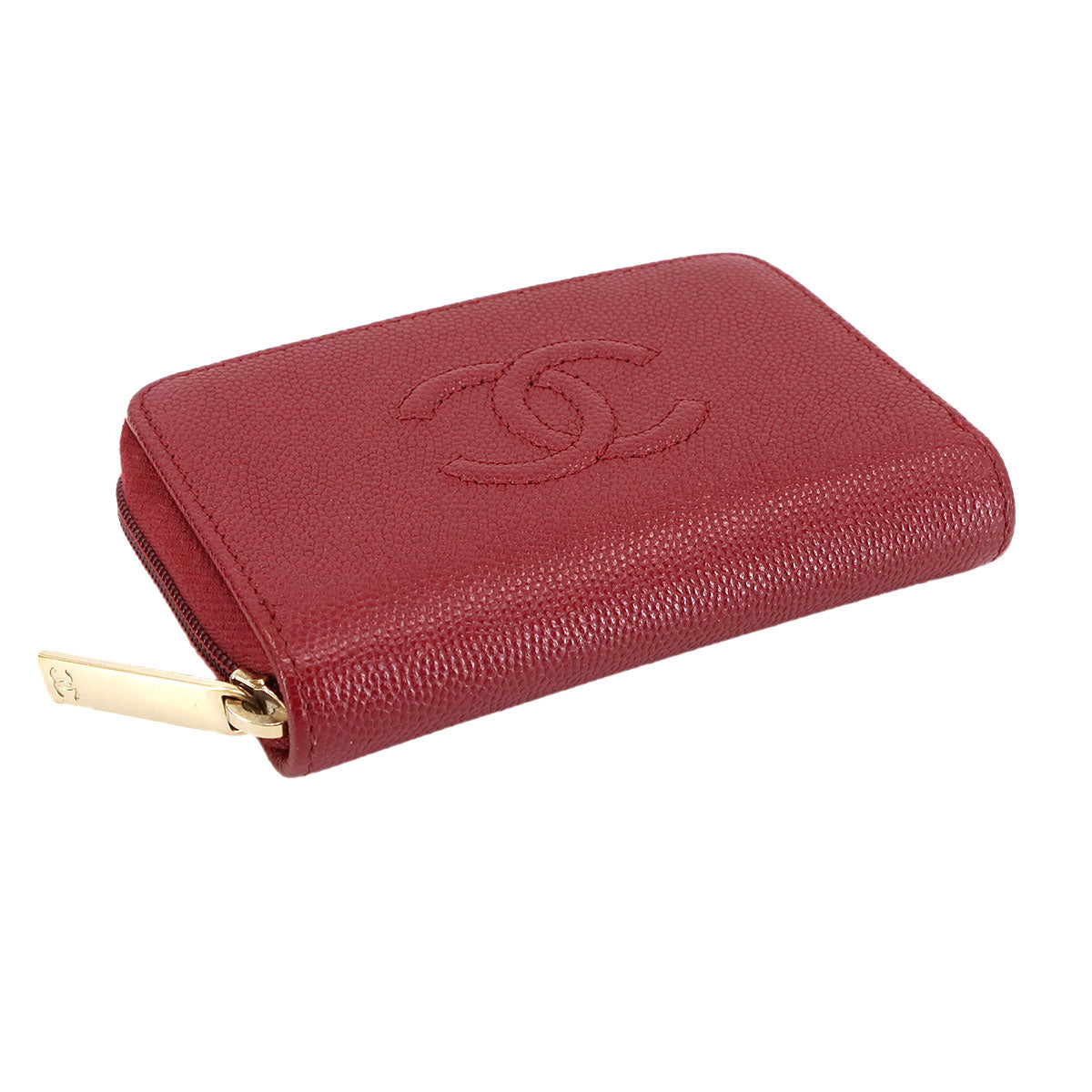 Coin Case Purse Leather Red A68890 Coco Mark