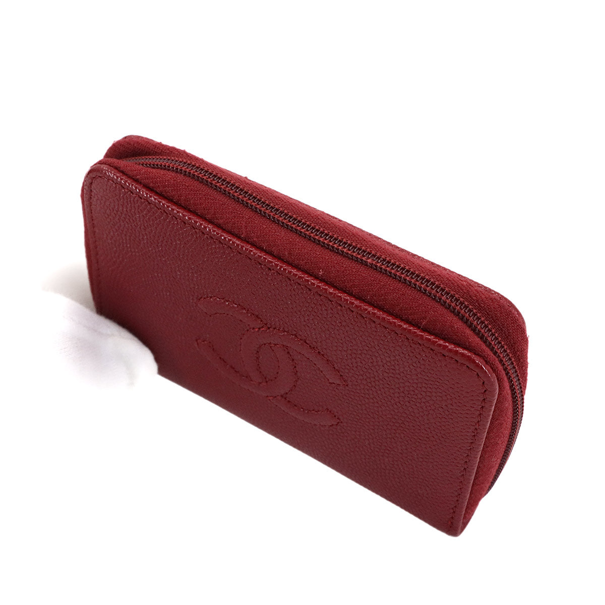 Coin Case Purse Leather Red A68890 Coco Mark