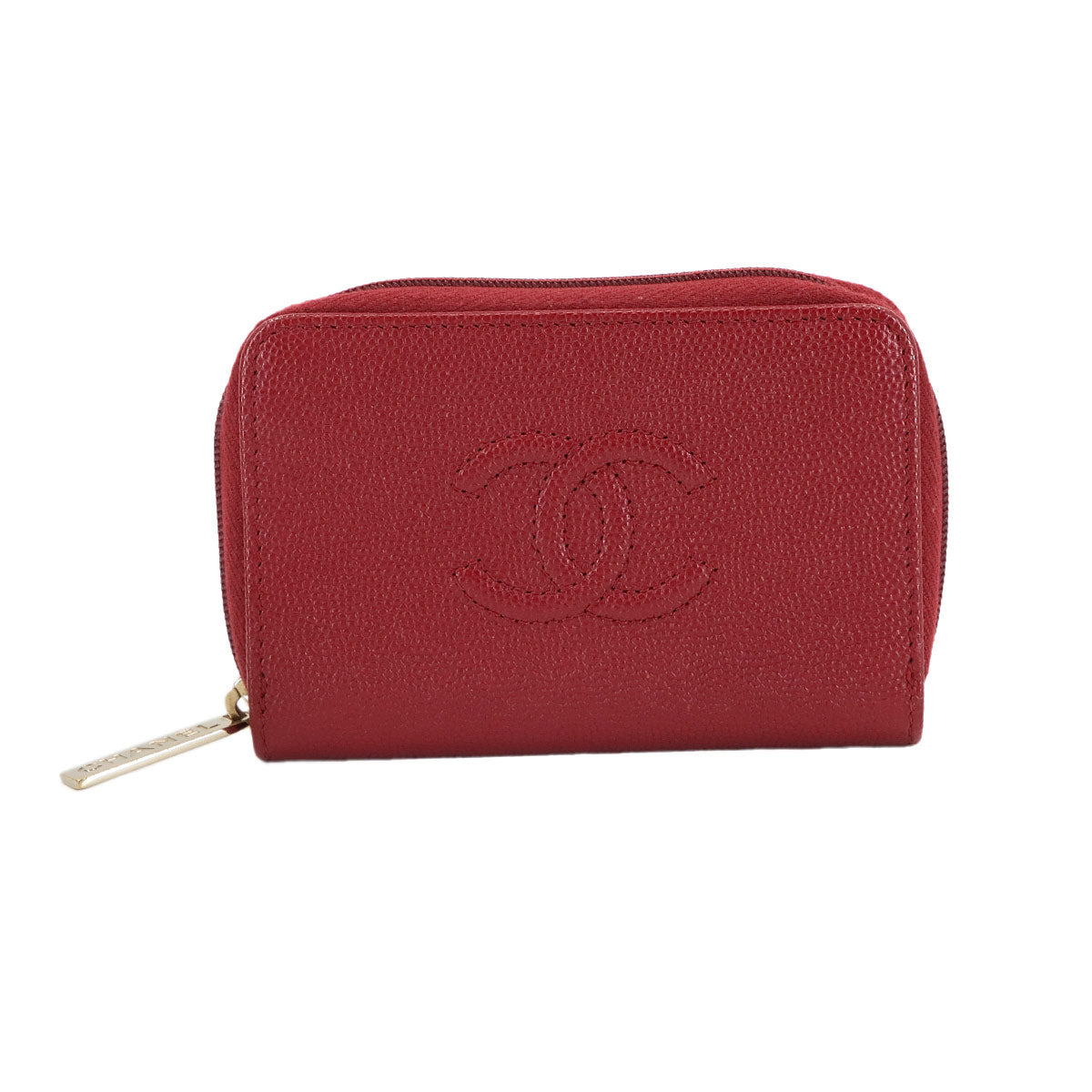 Coin Case Purse Leather Red A68890 Coco Mark