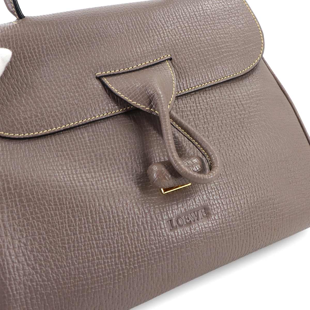 Hand Shoulder Bag Leather Greige Muted brown Purse