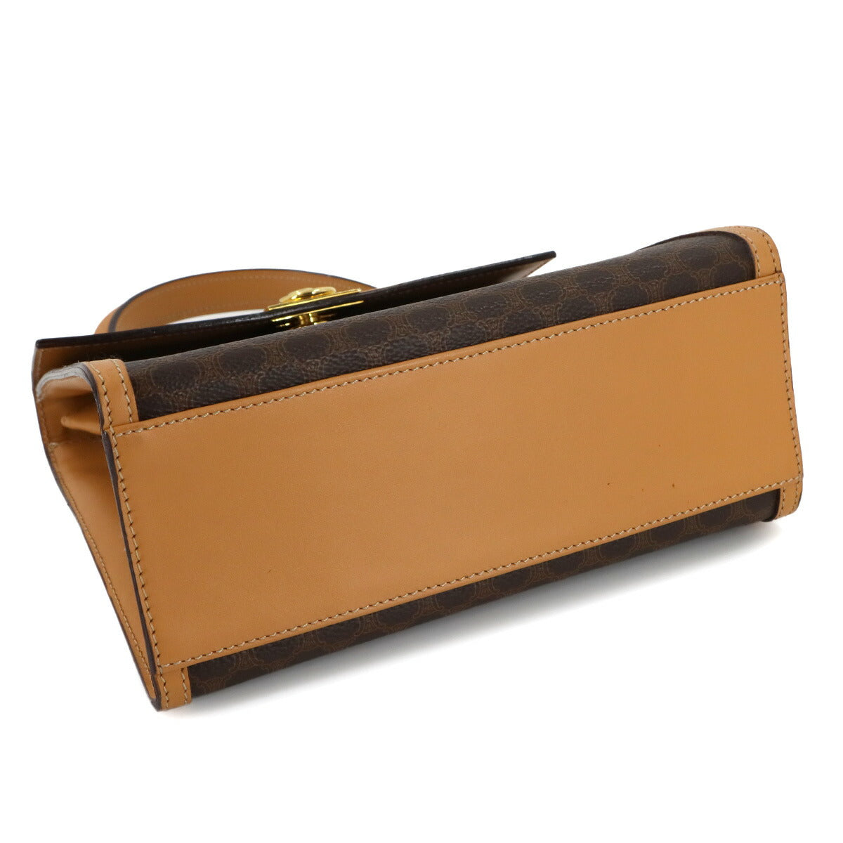 Macadam Gancini Hand Bag PVC Leather Brown Vintage Purse