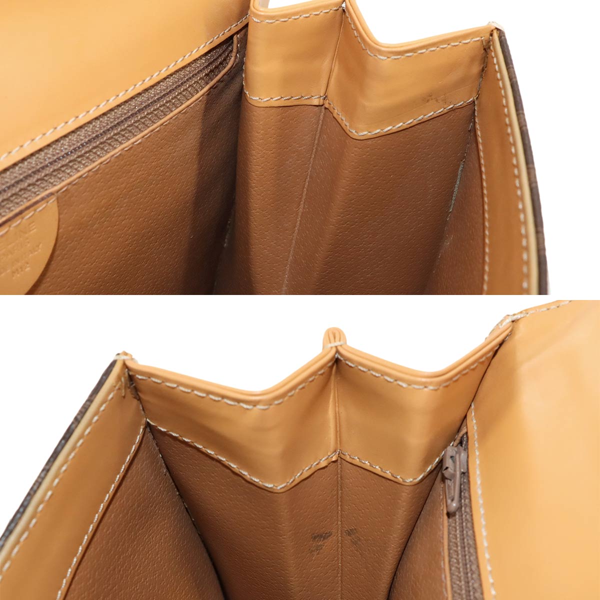 Macadam Gancini Hand Bag PVC Leather Brown Vintage Purse