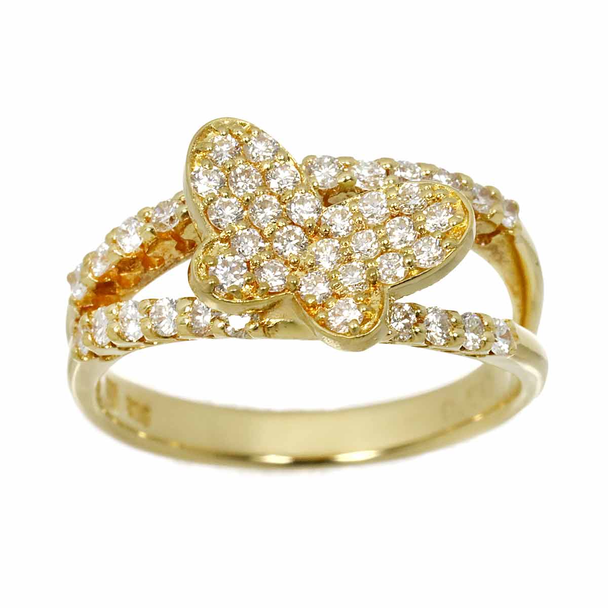Diamond 0.60ct Ring 18K YG 750 size5.5-5.75(US)