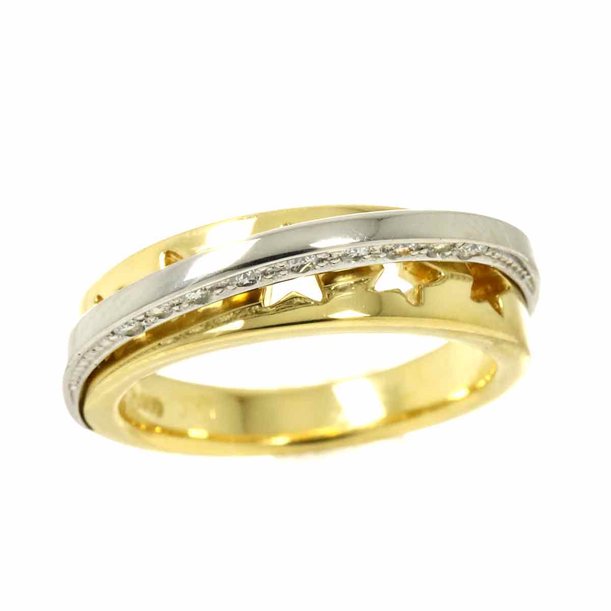 Diamond 0.11ct Ring 18K YG 750 Pt Size4.5(US)