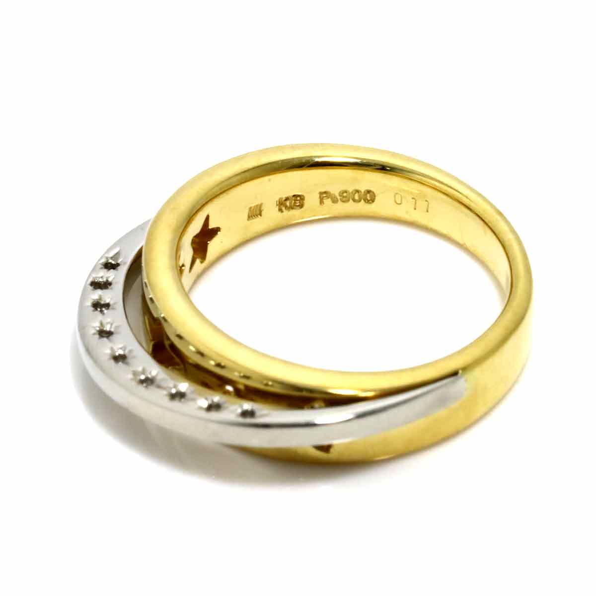 Diamond 0.11ct Ring 18K YG 750 Pt Size4.5(US)