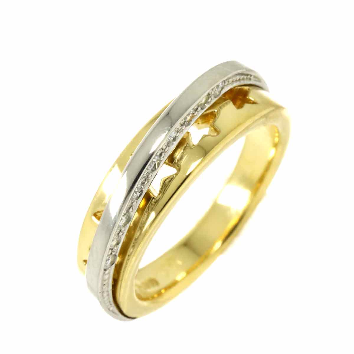 Diamond 0.11ct Ring 18K YG 750 Pt Size4.5(US)